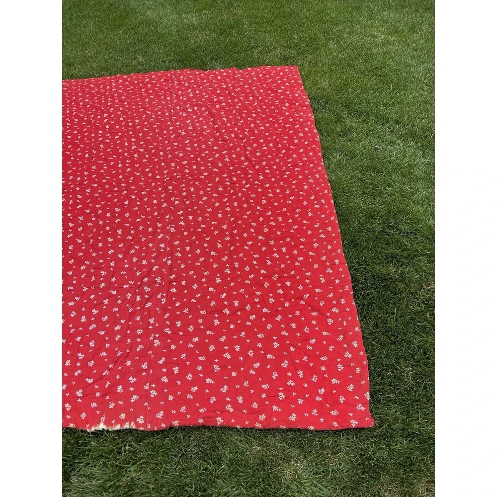 Vintage Hand Stitched Tied Nine Patch Quilt 86
